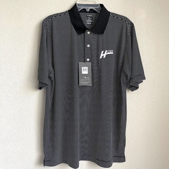 page & tuttle striped golf polo shirt - Picture 1 of 8